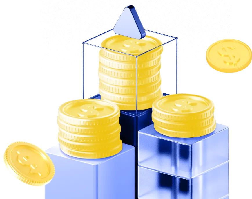 رسم يرمز إلى إيداع العملات بشكل آمن لحسابات الفوركس والعملات الرقمية